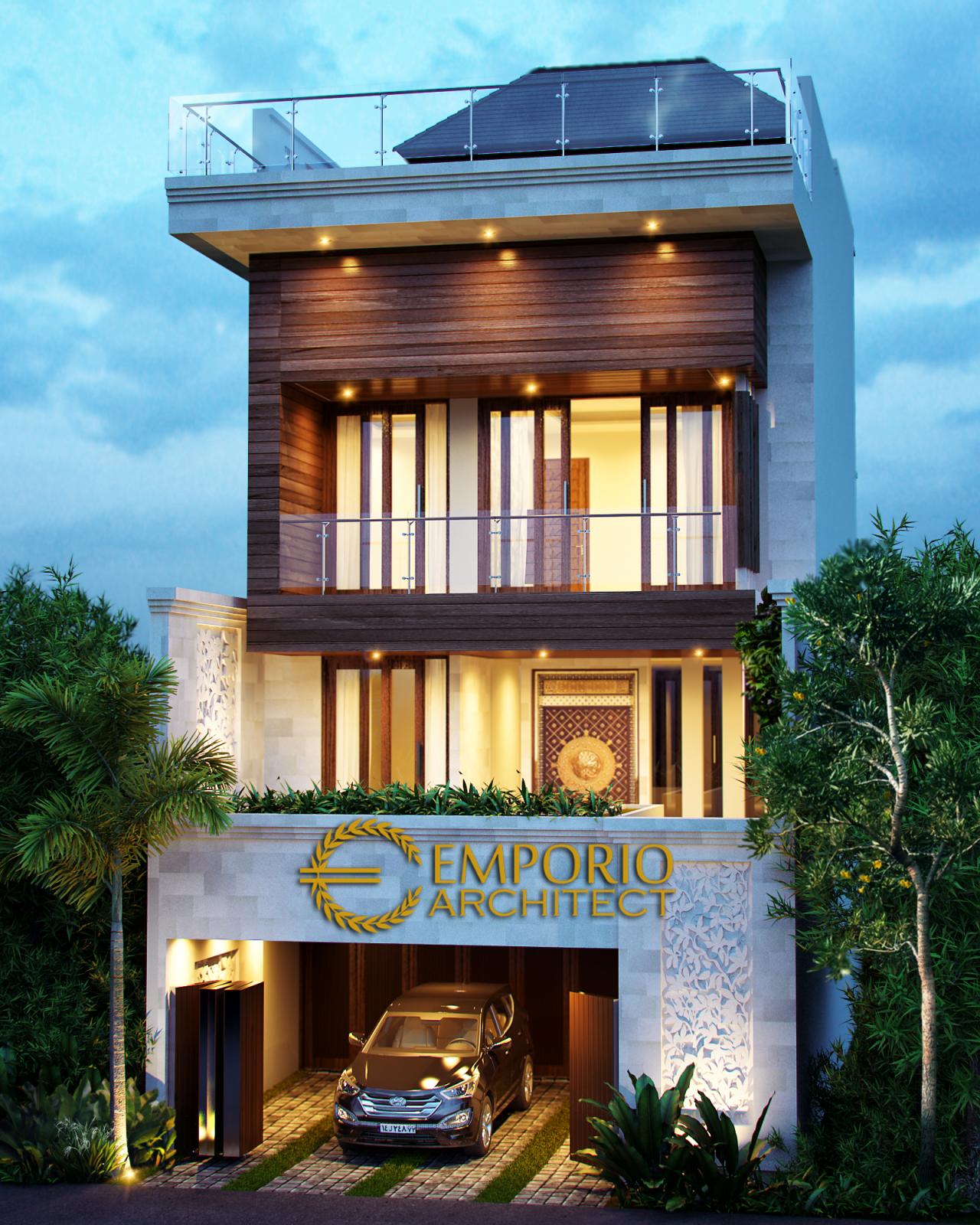 Desain Exterior 1 Rumah Villa Bali 3 Lantai Bapak Noga di Jakarta 1