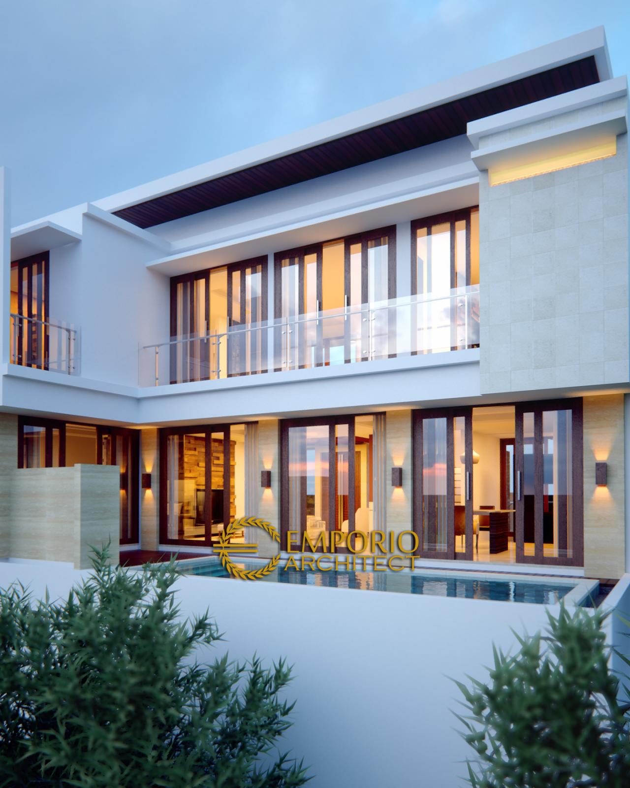Desain Tampak Belakang Rumah Modern 3 Lantai Ibu Elly di Jakarta 2