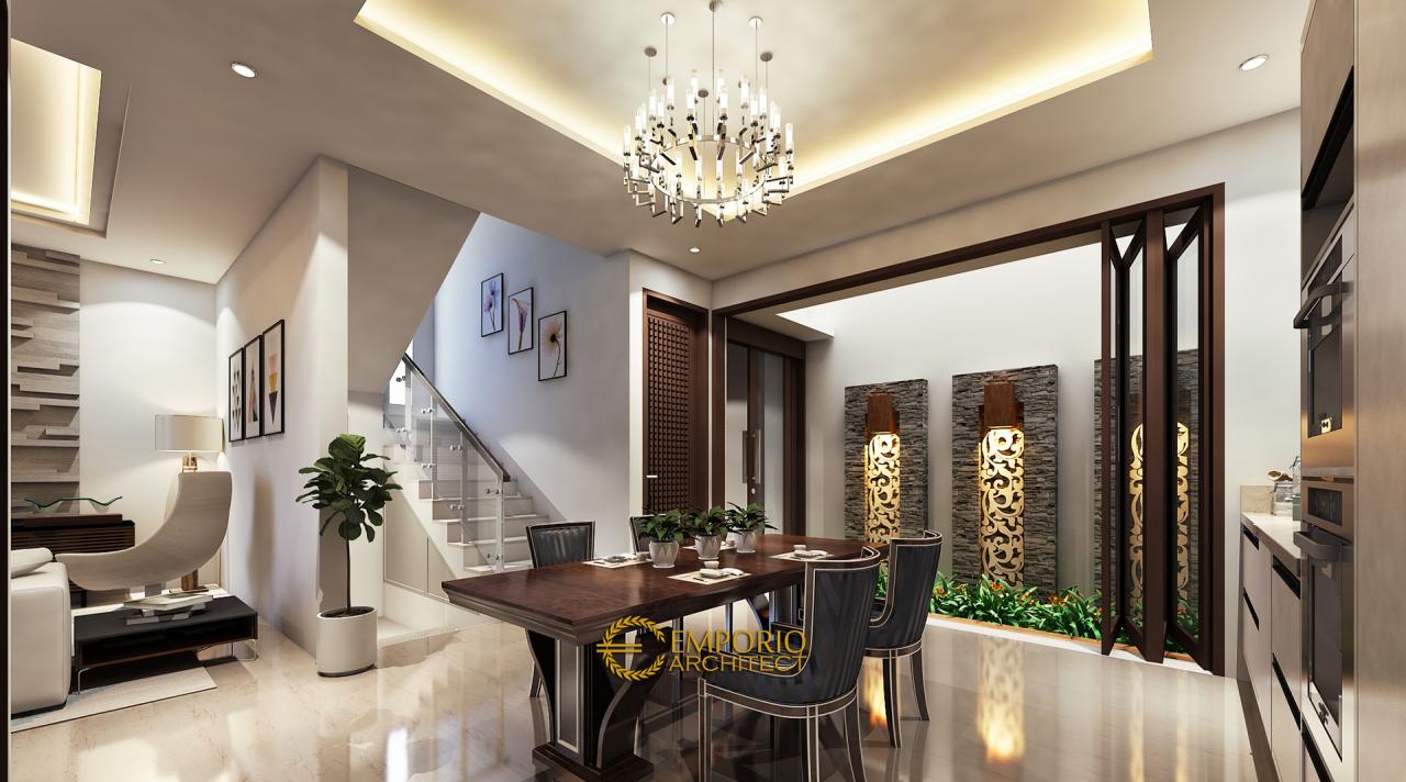 Desain Ruang Makan dan Ruang Kleuarga Rumah Villa Bali 2 Lantai Bapak Visnu di Cibubur, Jakarta Timur 2