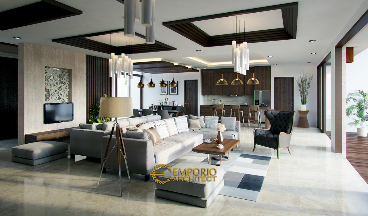 Desain Ruang Keluarga dan Ruang Makan Rumah Villa Bali 1 Lantai Bapak Wiantono di Bekasi 3
