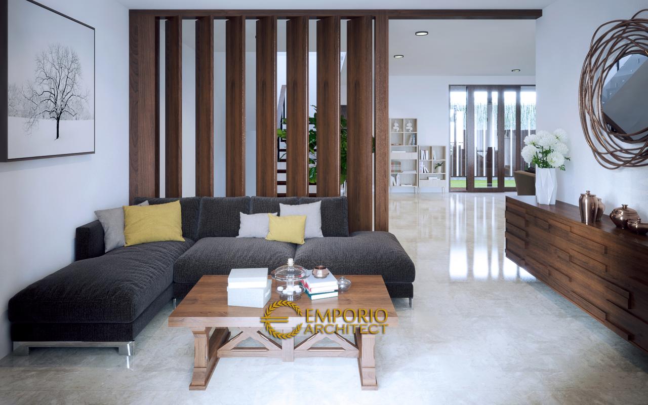 Desain Ruang Tamu Rumah Modern 3 Lantai Ibu Chris & Bapak Andrew di Jakarta 3