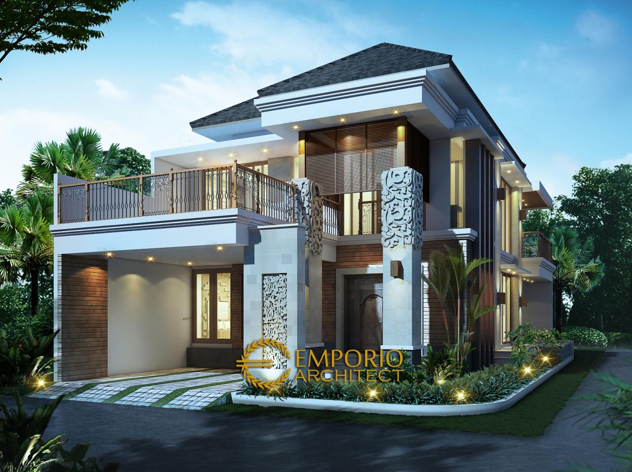 Desain Rumah Hook Villa Bali 2 Lantai Ibu Imelda di Jakarta