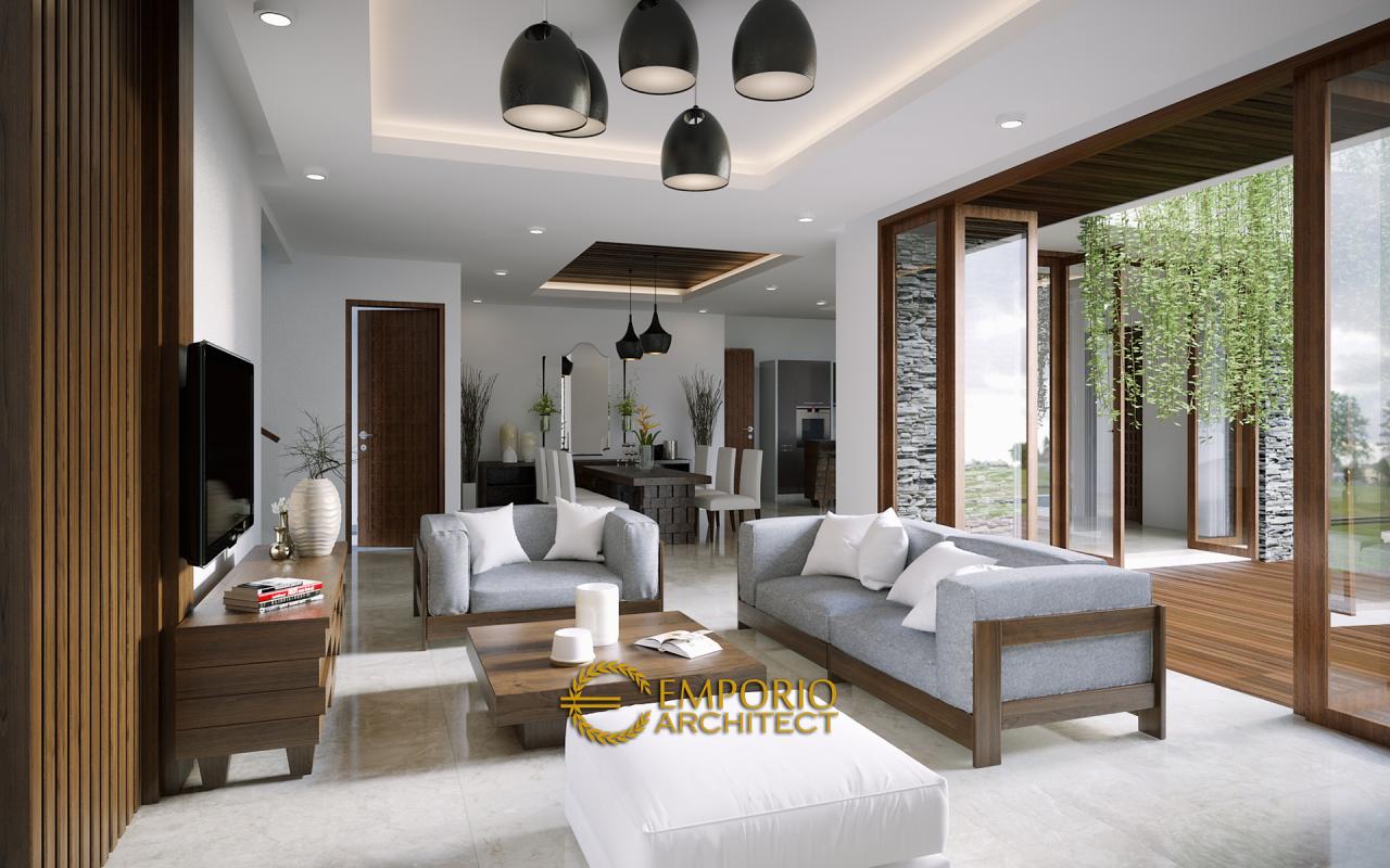 Desain Ruang Keluarga Rumah Villa Bali 2 Lantai Ibu Yusoa di Bekasi, Jawa Barat 3