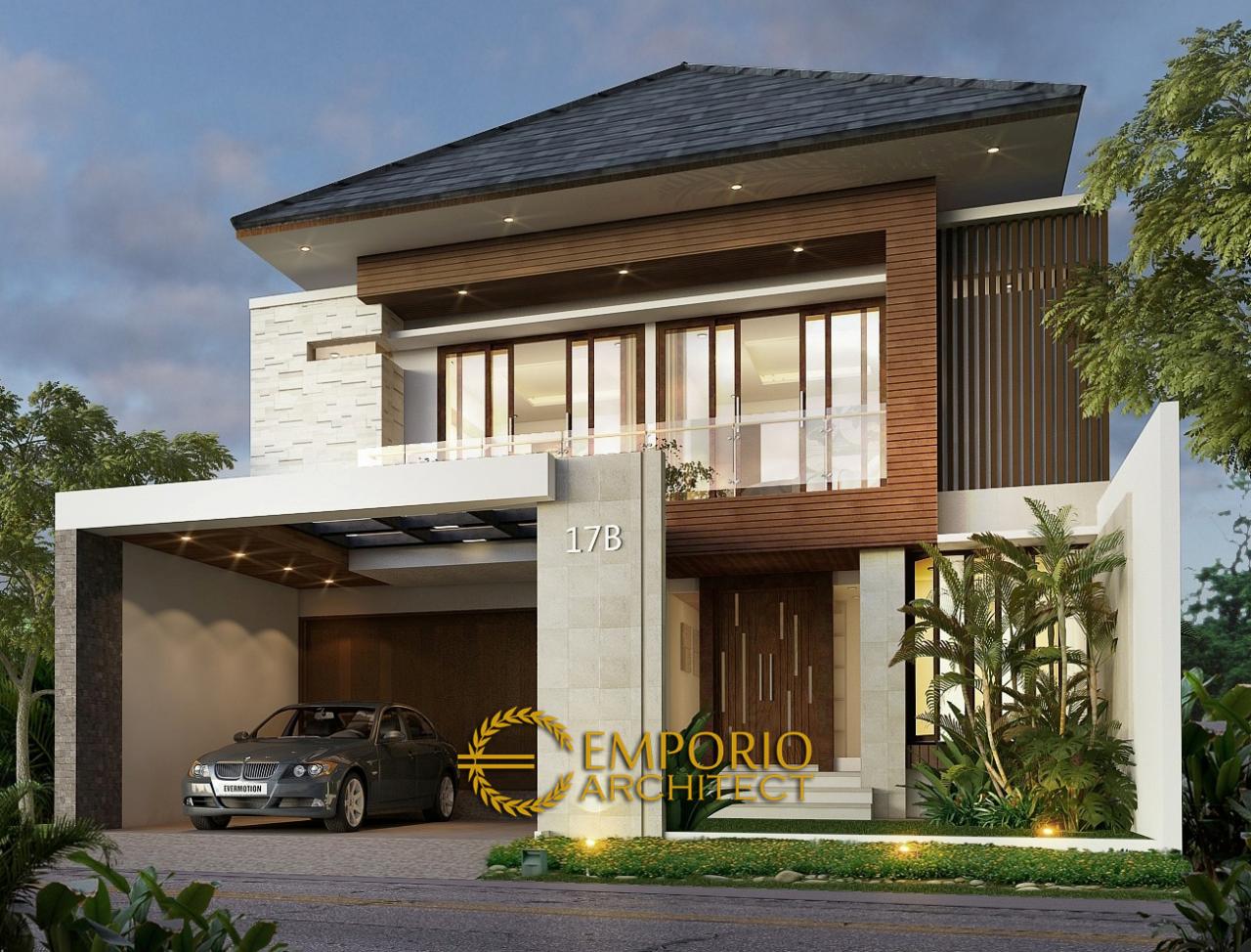 Desain Tampak Depan Rumah Modern 2 Lantai Ibu Ridha di Jakarta 1