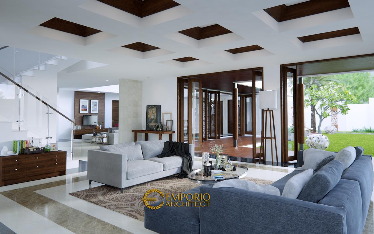 Desain Ruang Keluarga 1 Rumah Hook Villa Bali 2 Lantai Ibu Rina II di Cibubur, Jakarta 4