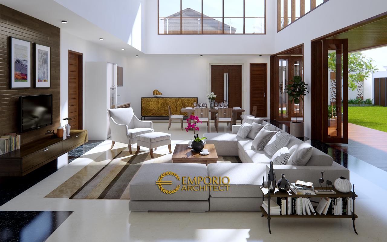 Desain Ruang Keluarga 2 Rumah Hook Villa Bali 2 Lantai Ibu Rina II di Cibubur, Jakarta 5