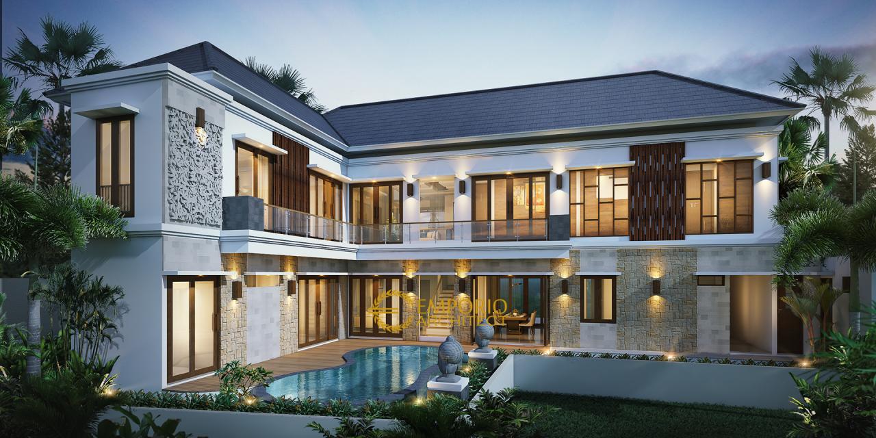 Desain Rumah Villa Bali 2 Lantai Ibu Santa di Probolinggo, Jawa Timur 3