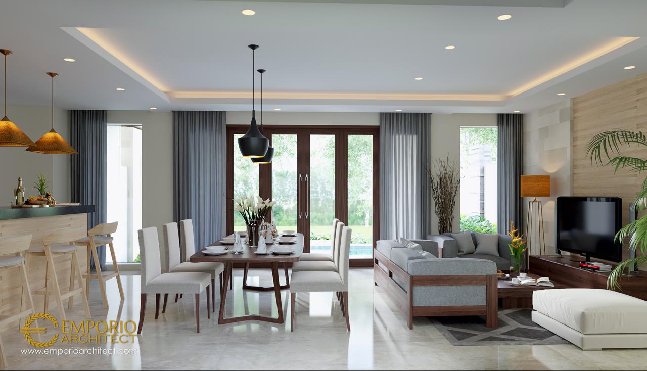 Desain Ruang Keluarga dan Ruang Makan Kompleks Villa Style Villa Bali 2 Lantai Ibu Marina di Gianyar, Bali 7