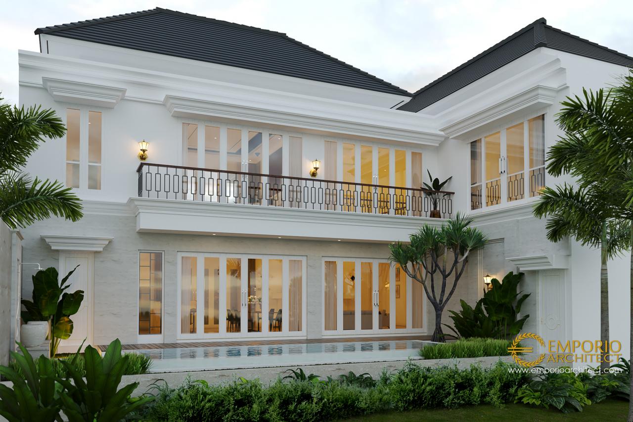 Desain Tampak Belakang Rumah Classic 2 Lantai Ibu Ayu di Pantai Saba, Gianyar 2