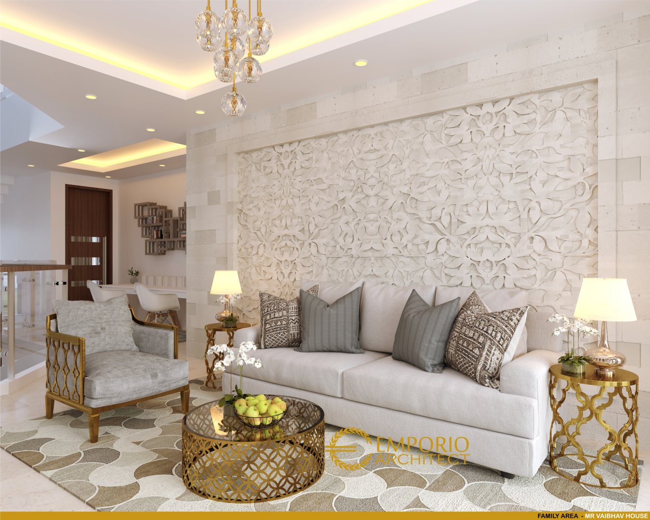 Desain Ruang Keluarga Rumah Mr. Vaibhav dan Mr. Nilesh di India 8