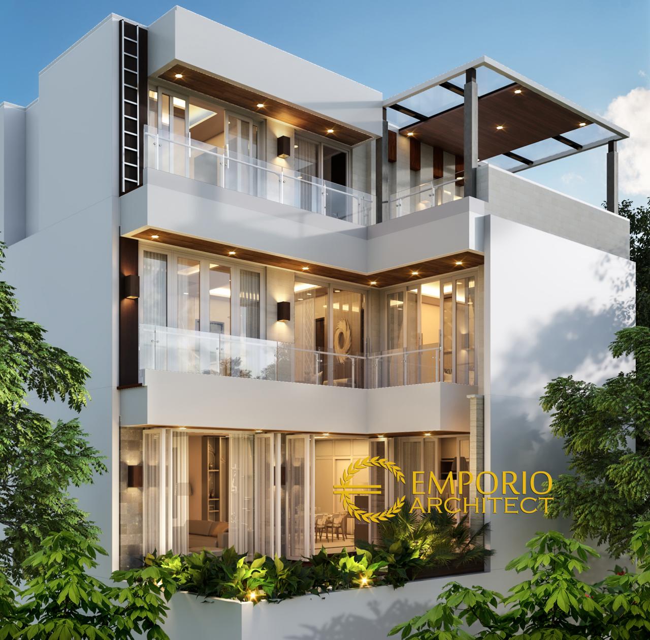 Desain Tampak Belakang Rumah Modern 3 Lantai Ibu Lie Sien di Jakarta Barat 2