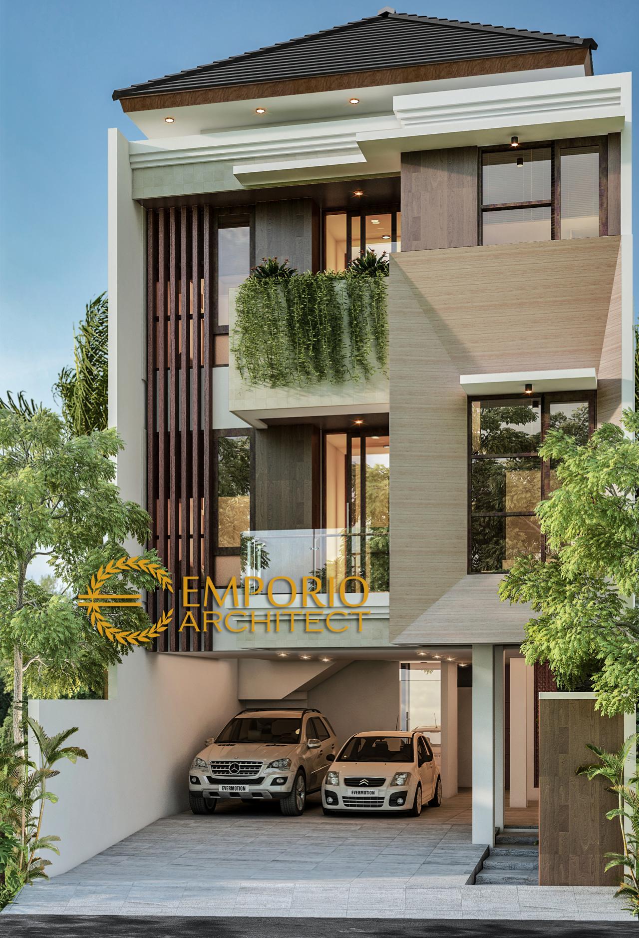 Desain Tampak Depan 2 Kost Modern 3 Lantai Bapak Arief di Jakarta 2