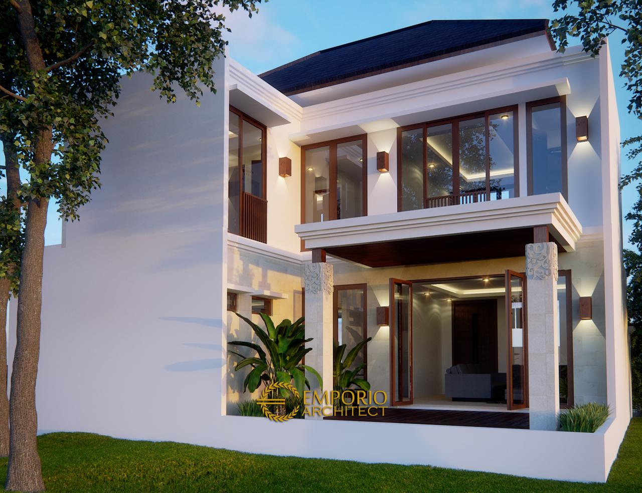 Desain Tampak Belakang Rumah Villa Bali 2 Lantai Bapak Agung di Jakarta 2