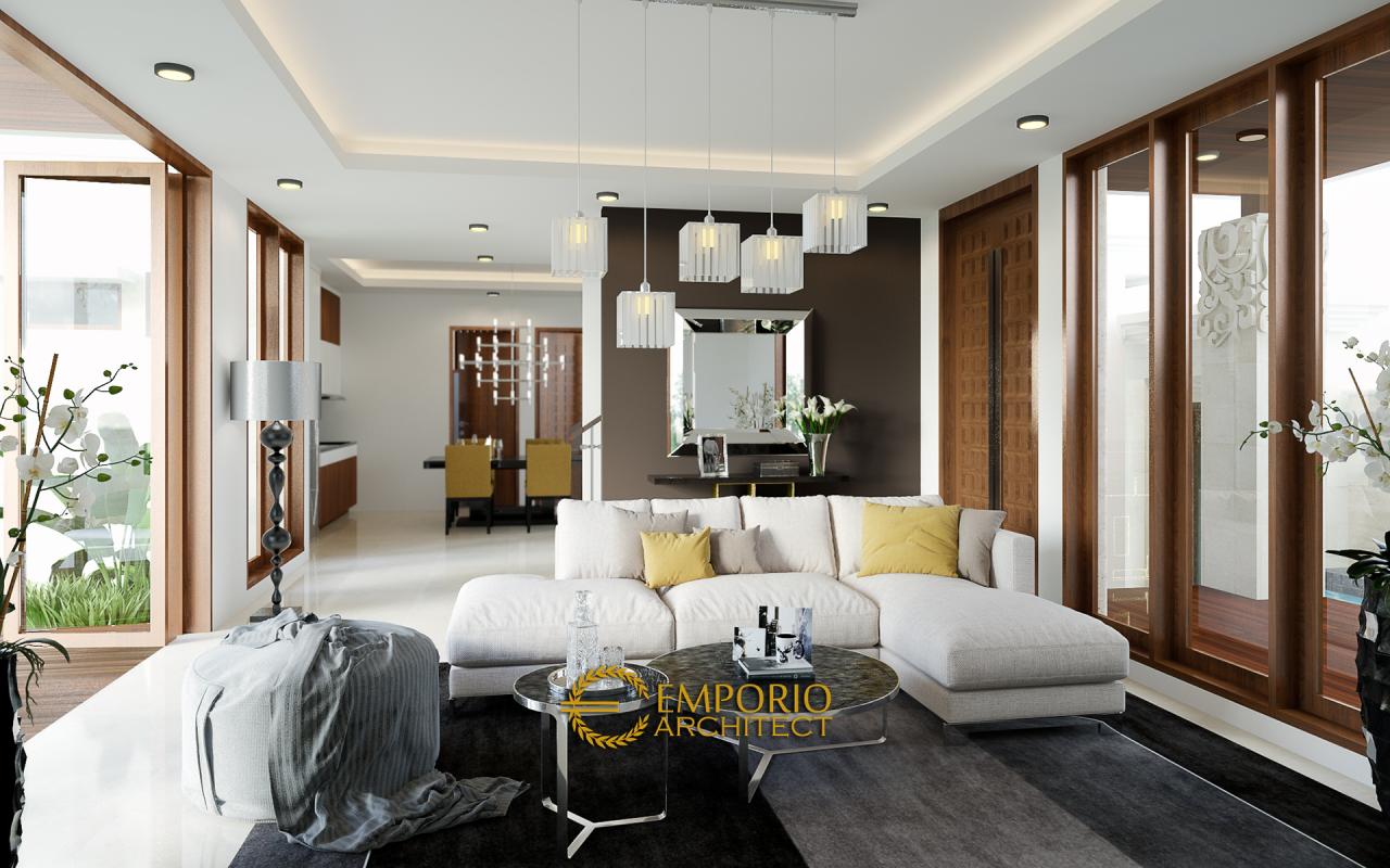 Desain Ruang Keluarga Rumah Villa Bali 2 Lantai Bapak Agung di Jakarta 3