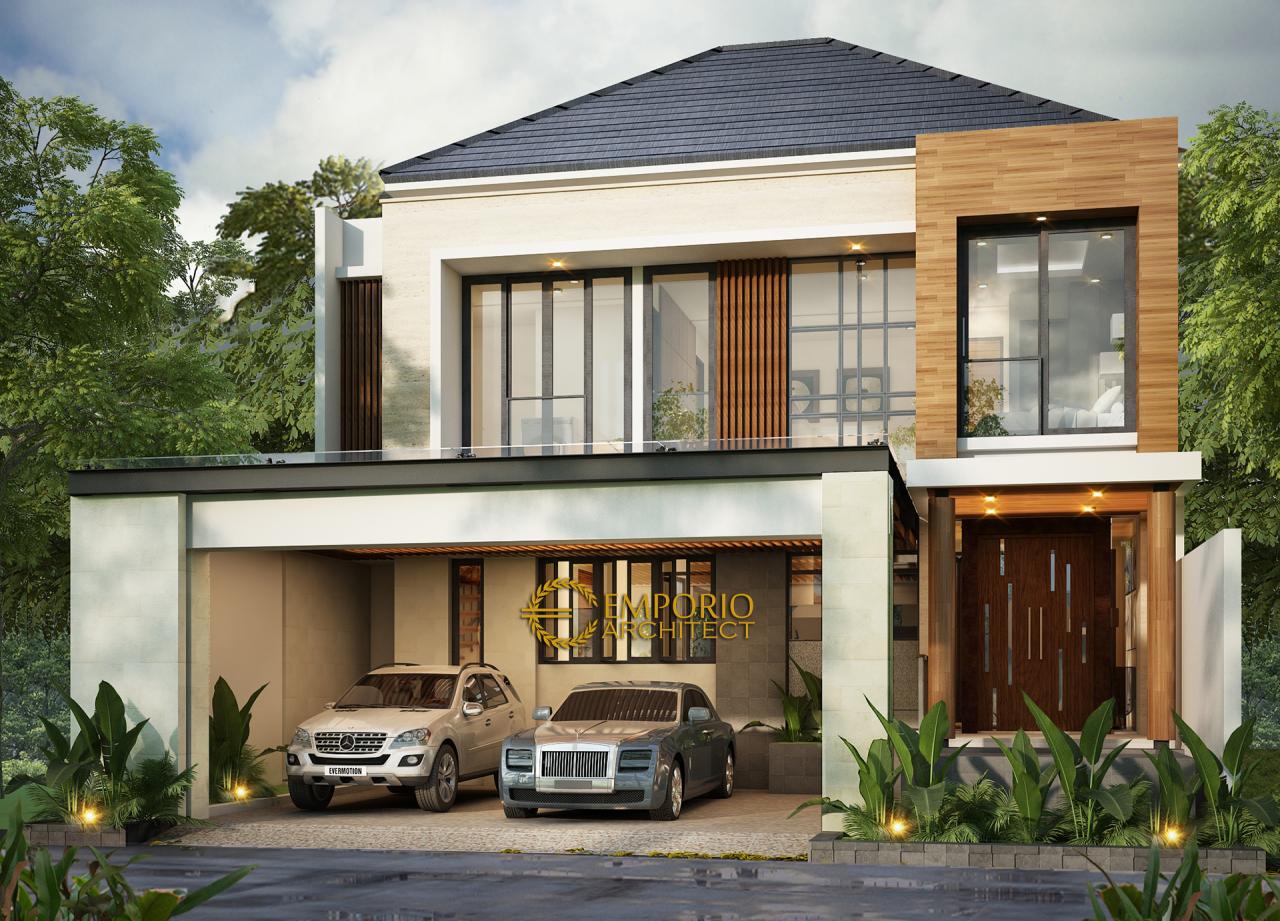 Desain Exterior Rumah Modern 2 Lantai Bapak Andrean Siahaan di Jakarta Selatan 1