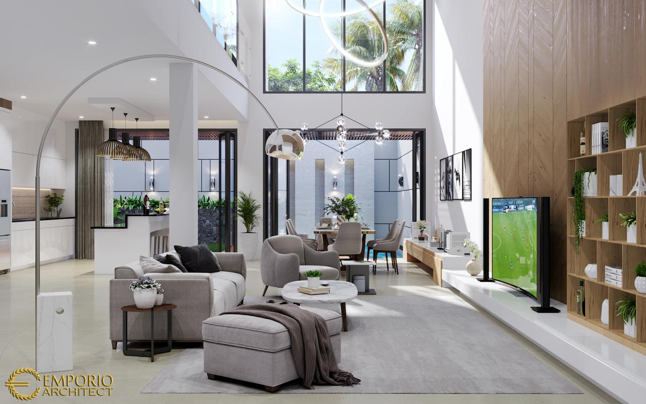 Desain Ruang Keluarga Rumah Modern 3 Lantai Bapak Andy di Jakarta 3