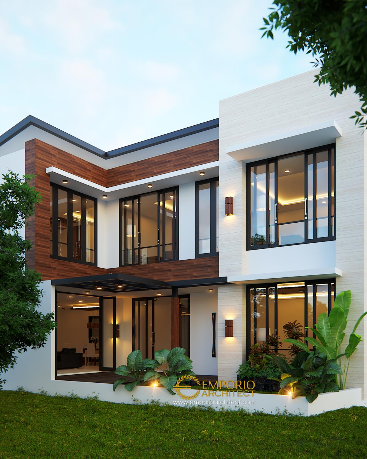 Desain Tampak Belakang Rumah Modern 2 Lantai Bapak Anton M. Purba di Jakarta 2
