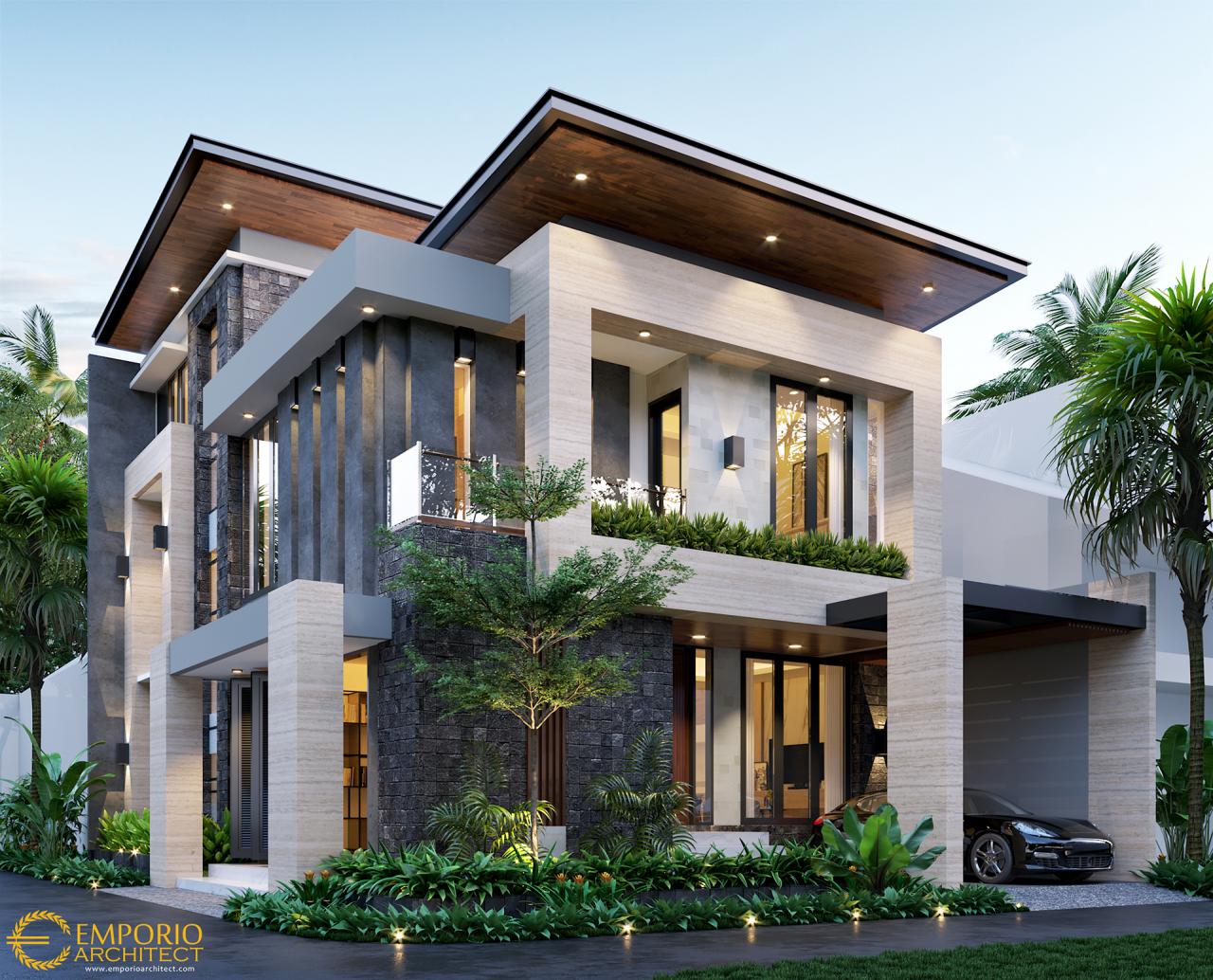 Desain Rumah Hook Modern 3 Lantai Bapak Devid di Jakarta