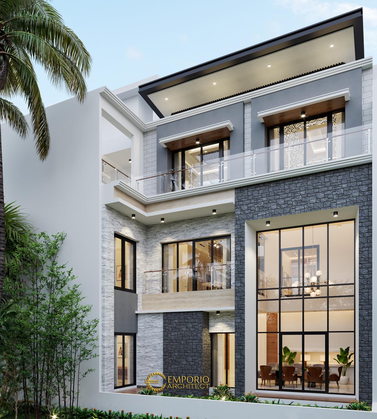 Desain Tampak Belakang Rumah Modern 2 Lantai Bapak Frangky di Jakarta 3