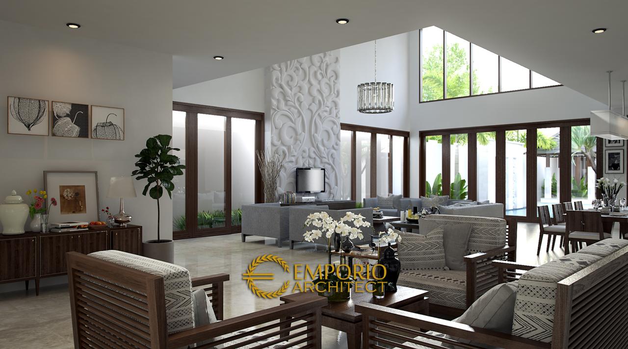 Desain Ruang Keluarga dan Ruang Makan Rumah Villa Bali 2 Lantai Bapak Ginting di Mamuju, Sulawesi Barat 3