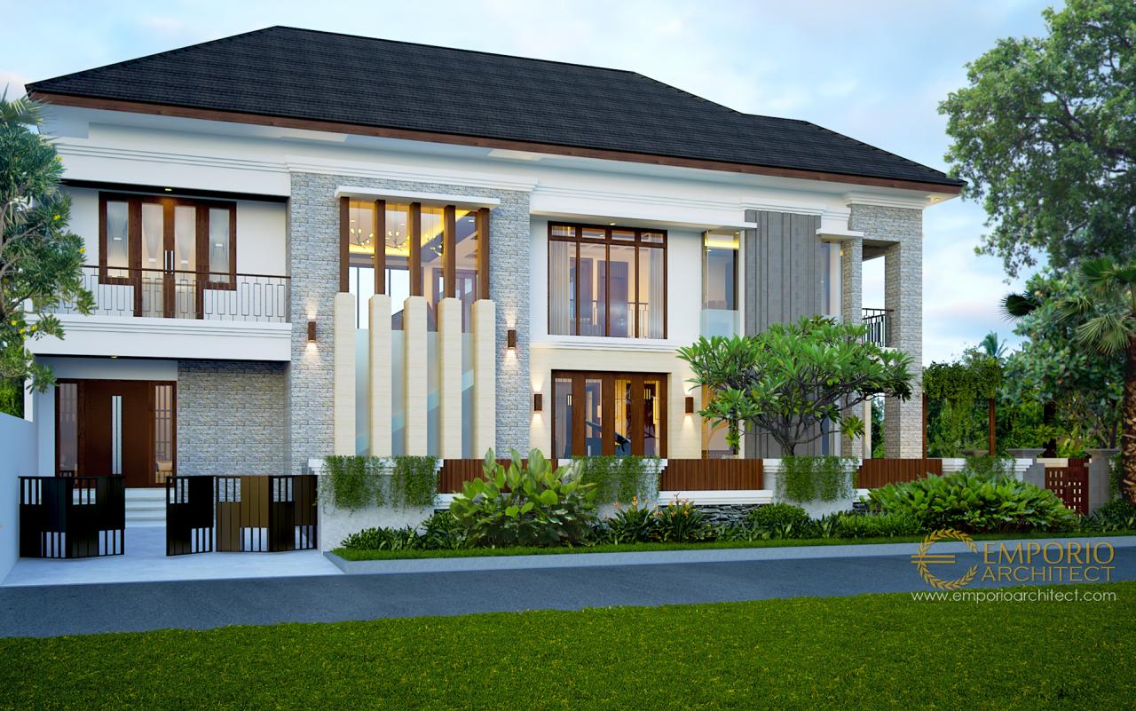 Desain Tampak Belakang Rumah Villa Bali 2 Lantai Bapak Halim di Jakarta 2