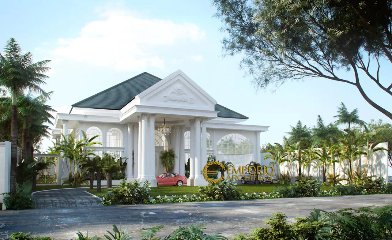 Desain Exterior 2 Rumah Classic 2 Lantai Bapak Mulyadi di Banten 11325
