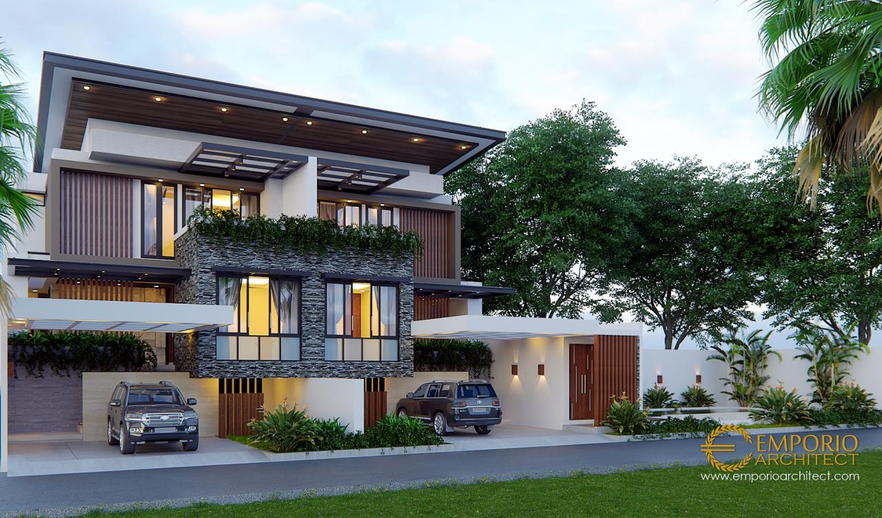 Desain Exterior 1 Rumah Modern 3 Lantai Bapak Pramana di Jakarta 1
