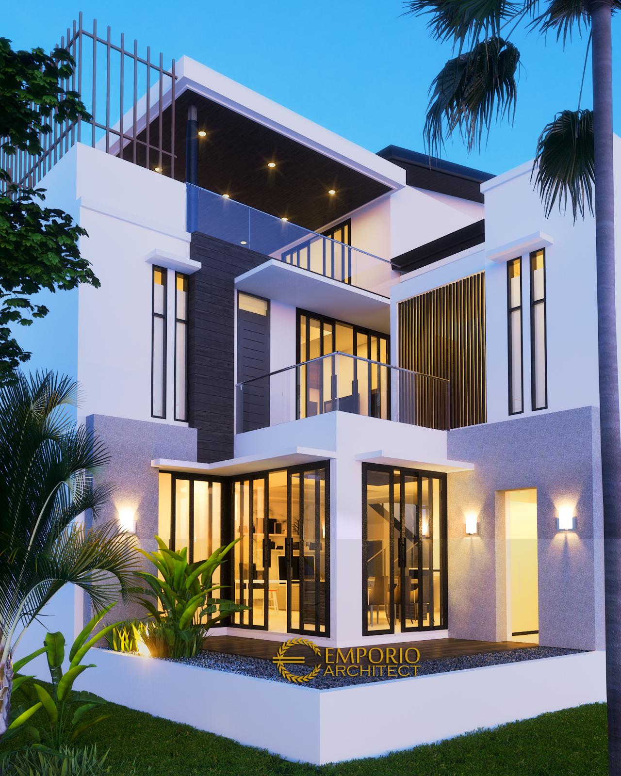 Desain Tampak Belakang Rumah Modern 3 Lantai Bapak Terry di Jakarta 2