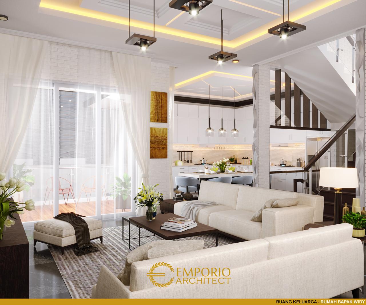 Desain Ruang Keluarga Rumah Modern 3 Lantai Bapak Widy di Jakarta 4