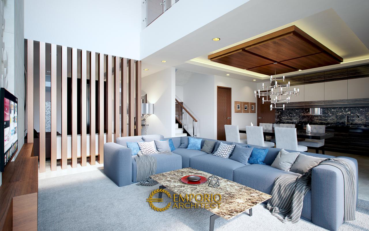 Desain Ruang Keluarga Rumah Villa Bali 2 Lantai Ibu Heny di Jakarta 3
