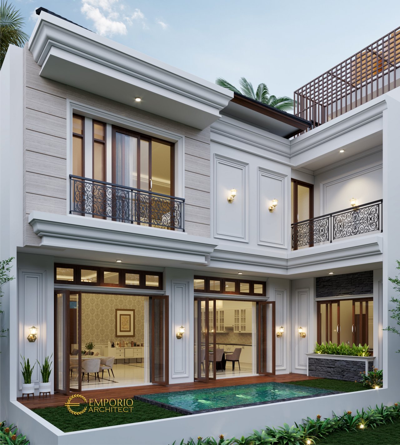 Desain Rumah Classic 2 Lantai Ibu Maya di Jakarta