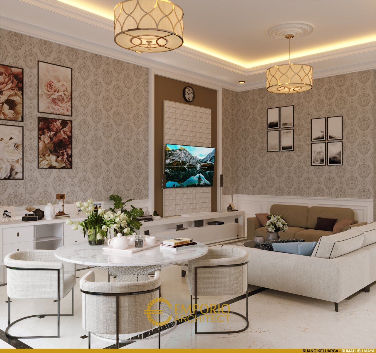 Desain Ruang Keluarga Rumah Ibu Maya di Jakarta 4