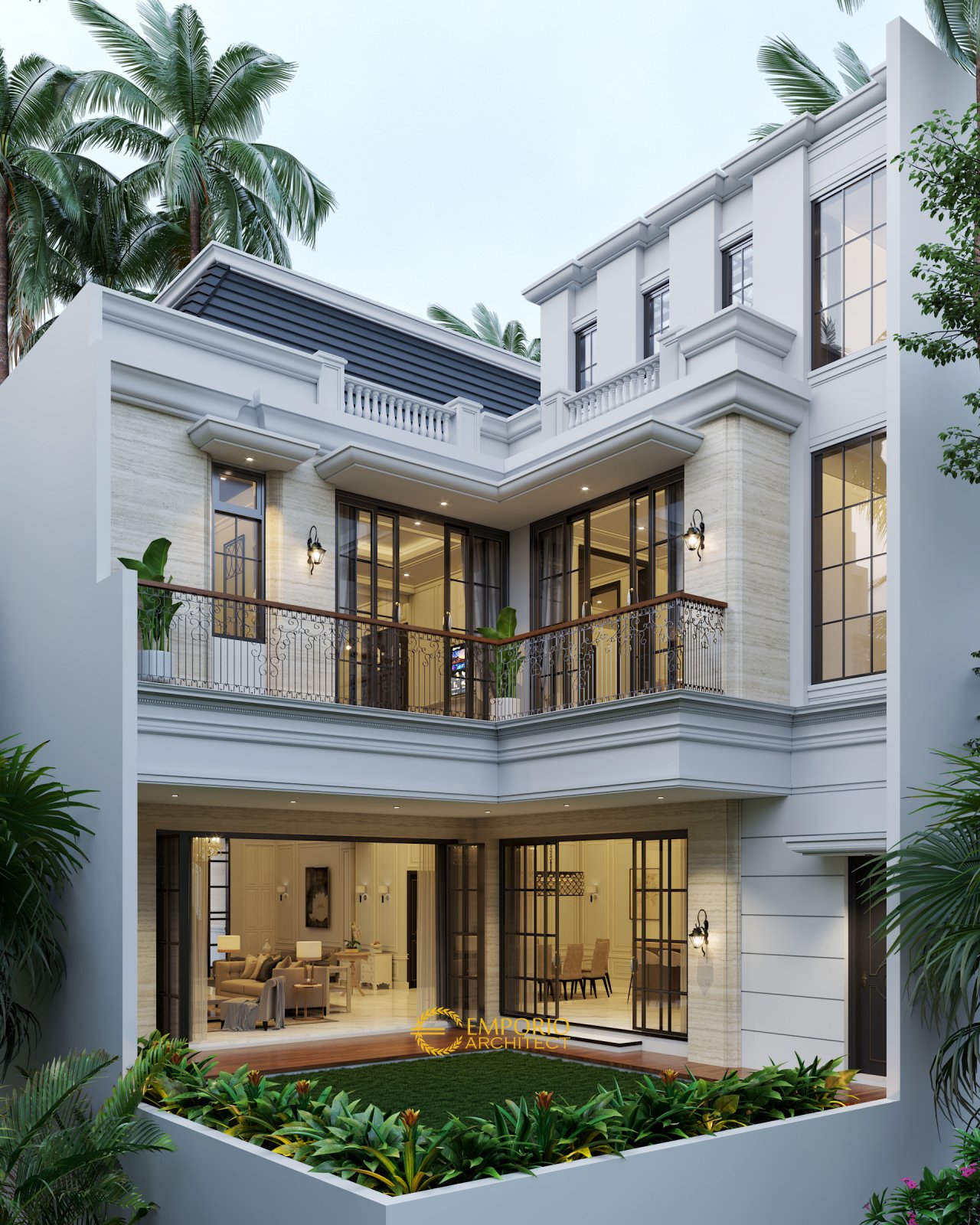 Desain Rumah Mediteran 3 Lantai Ibu Vanessa di PIK, Jakarta 2