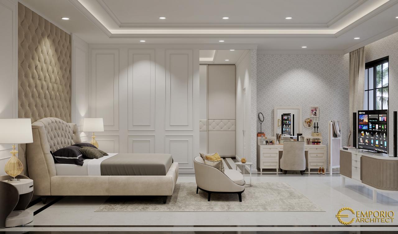 Desain Kamar Tidur 2 Rumah Mediteran 3 Lantai Ibu Widyana di Jakarta 5