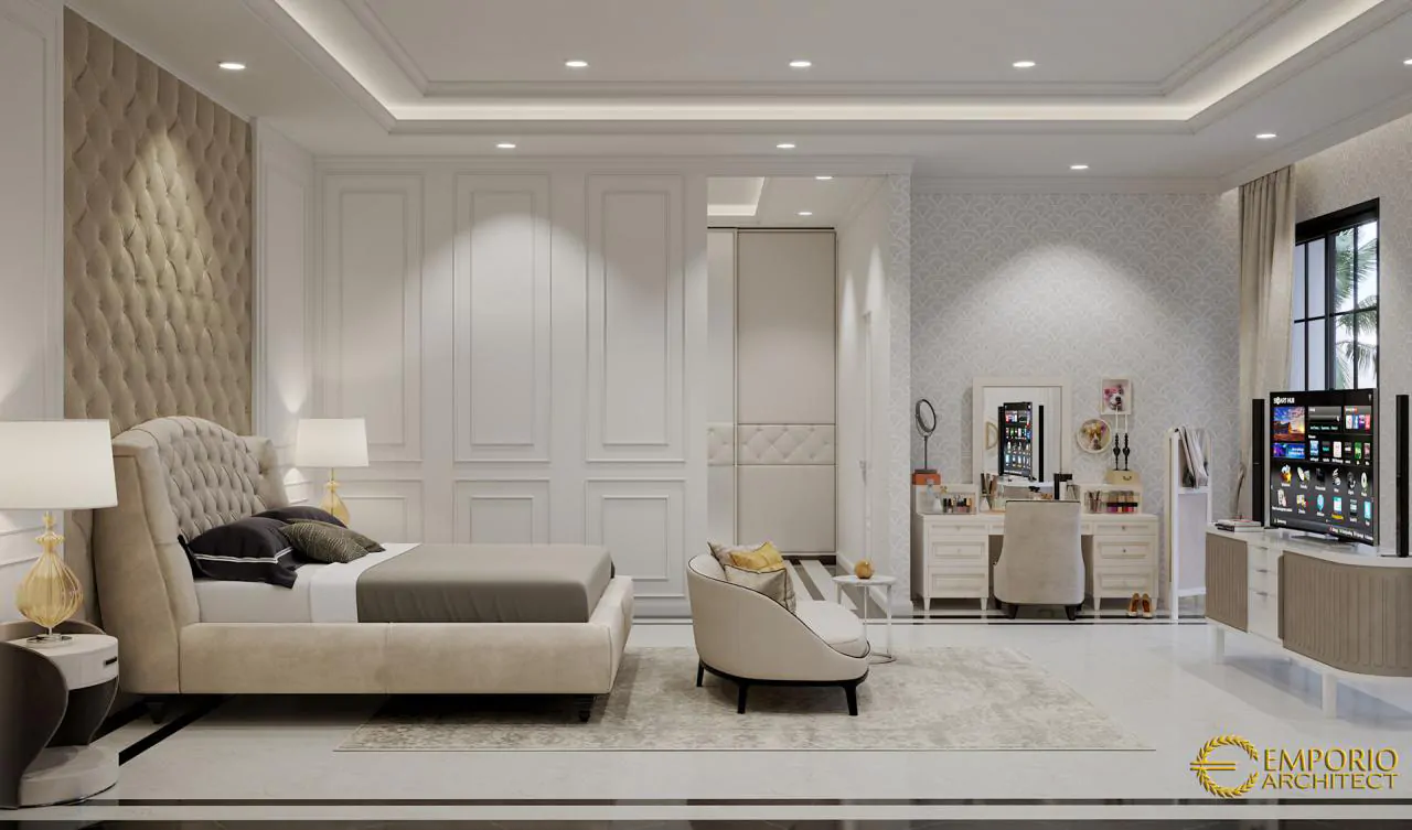 Desain Kamar Tidur 2 Rumah Mediteran 3 Lantai Ibu Widyana di Jakarta 9747