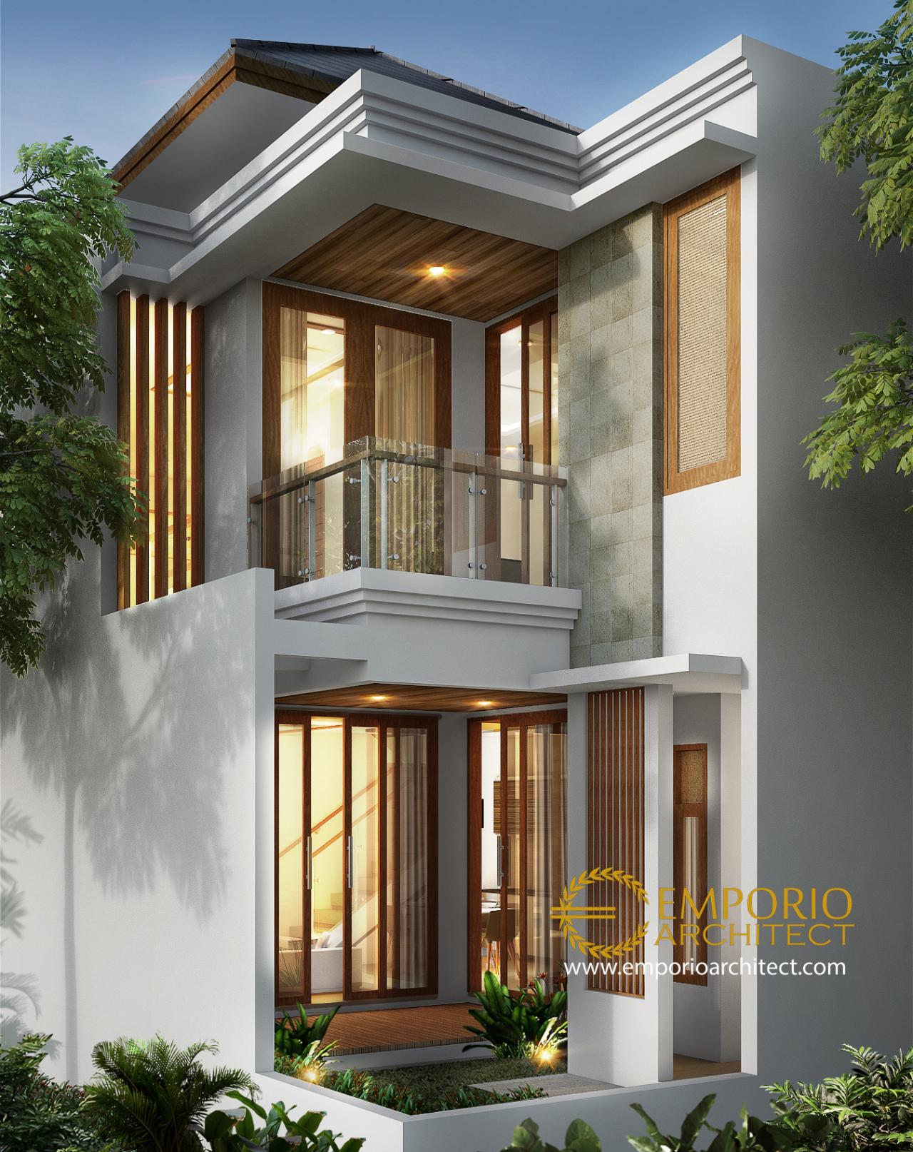 Desain Tampak Belakang Rumah Villa Bali 2 Lantai Ibu Wulan di Jakarta 2