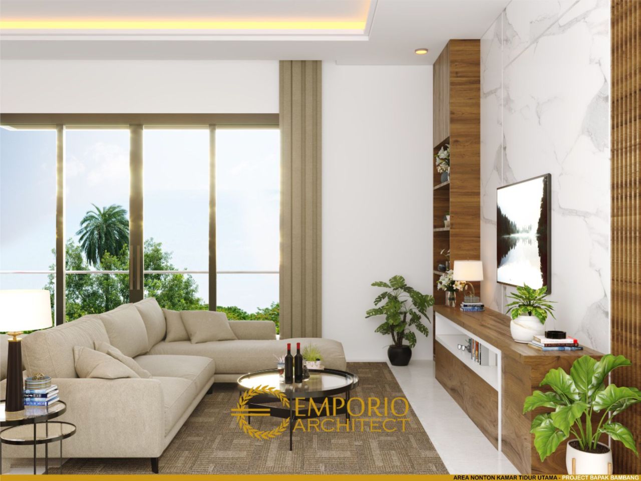 Desain Ruang Nonton Kamar Tidur Rumah Bapak Bambang di Jakarta 4