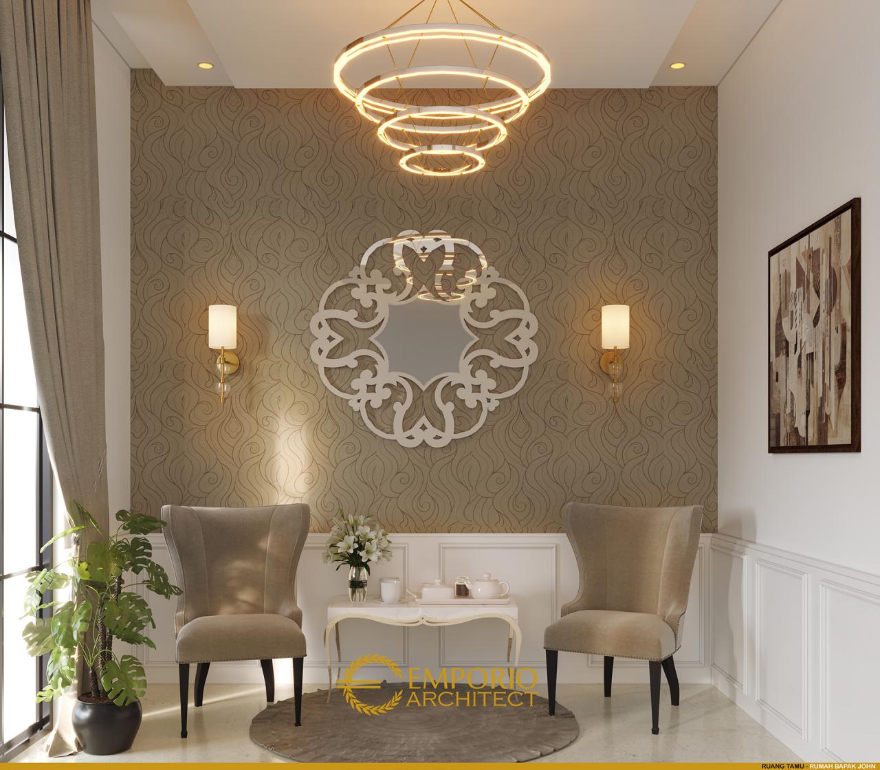 Desain Ruang Tamu Rumah Modern 3 Lantai Bapak John di Jakarta 4