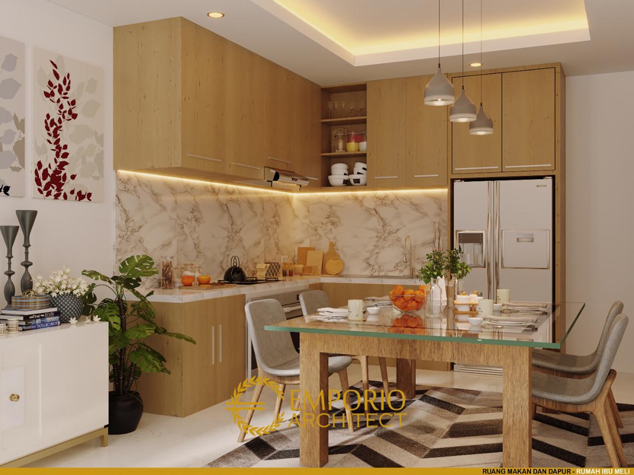 Desain Ruang Makan dan Dapur Rumah Modern 3 Lantai Ibu Melly di Jakarta 7