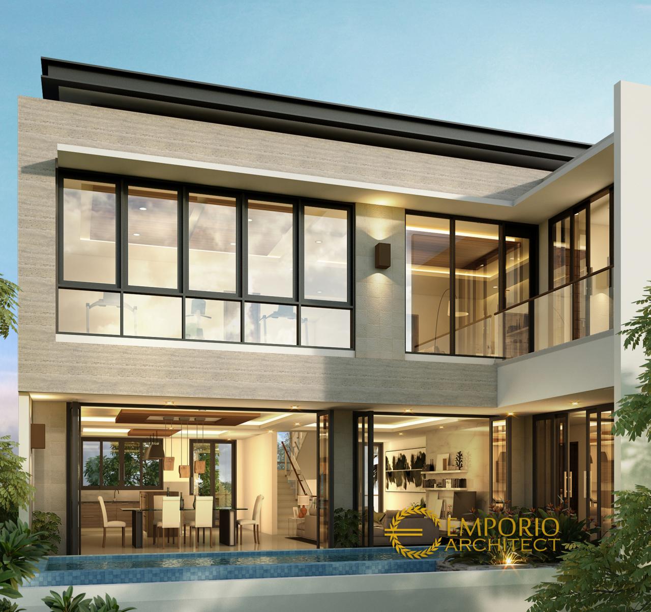 Desain Tampak Belakang Rumah Modern Tropis 3 Lantai Ibu Niken di Jakarta Selatan 3