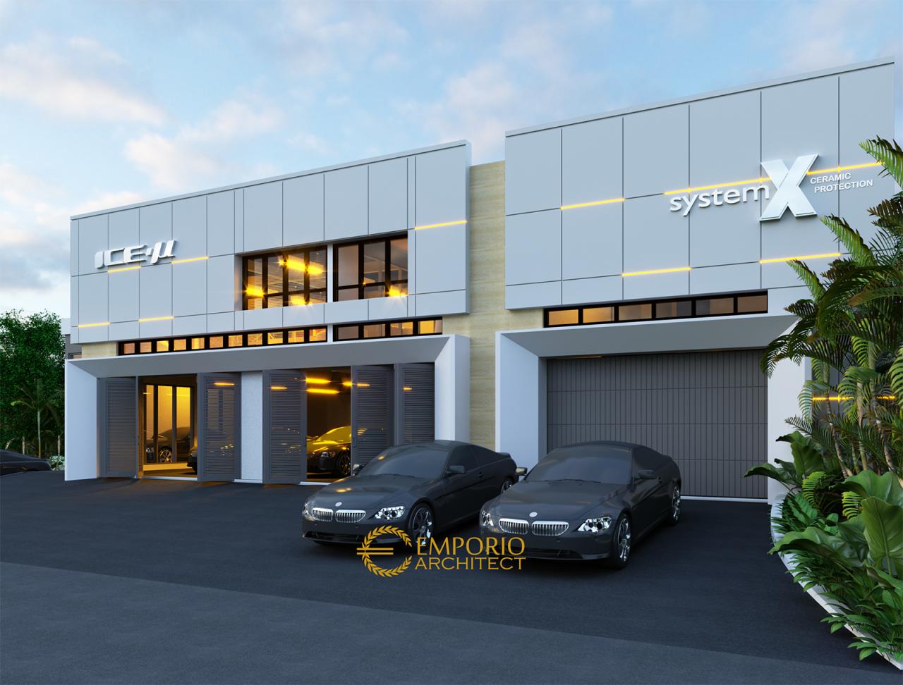 Desain Exterior 2 Kantor Modern 2 Lantai PT. Global Auto International di Cakung, Jakarta Timur 2