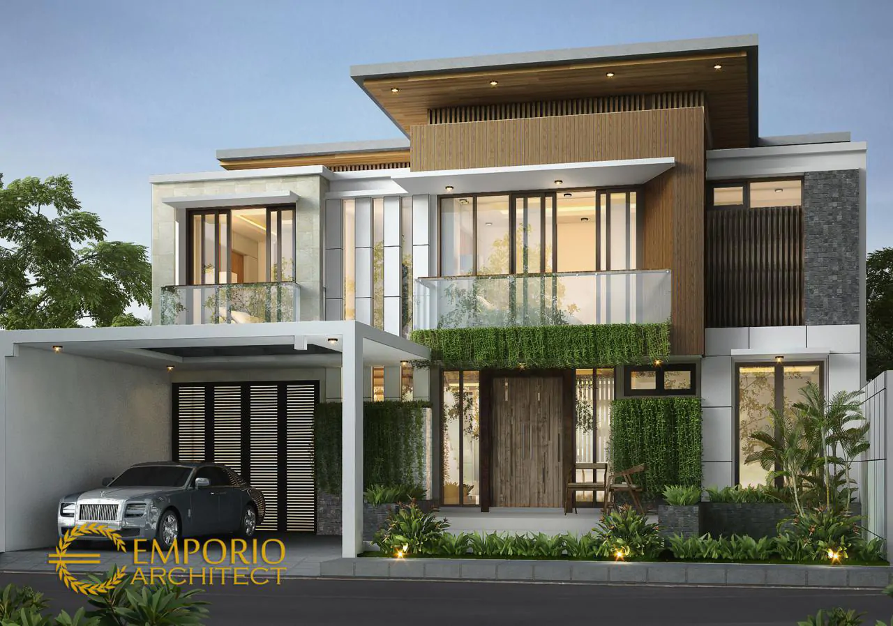 Desain Tampak Depan Rumah Modern 2 Lantai Bapak Agus di Jakarta Timur 10560