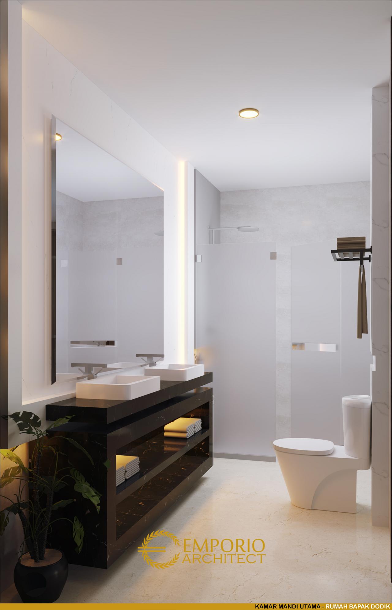 Desain Kamar Mandi Utama Rumah Modern 2 Lantai Bapak Dodik di Jakarta Timur 10