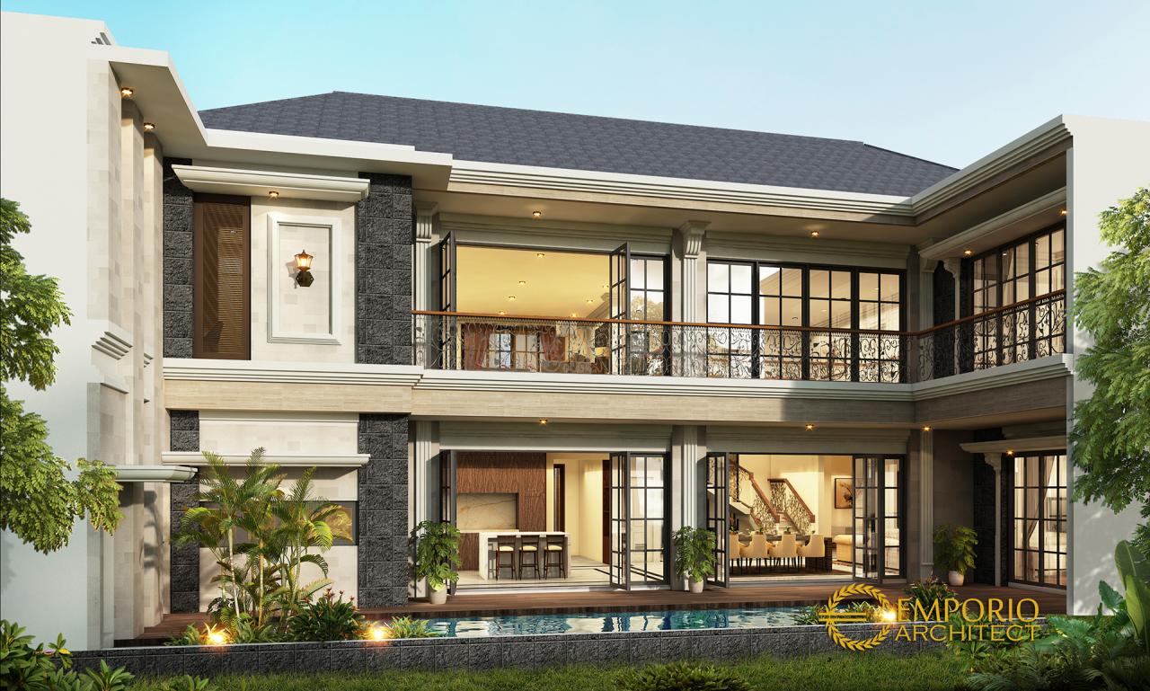 Desain Tampak Belakang Rumah Classic 2 Lantai Ibu Evi di Jakarta Timur 2