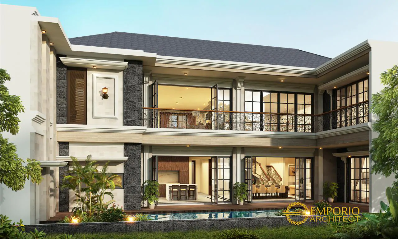 Desain Tampak Belakang Rumah Classic 2 Lantai Ibu Evi di Jakarta Timur 10115