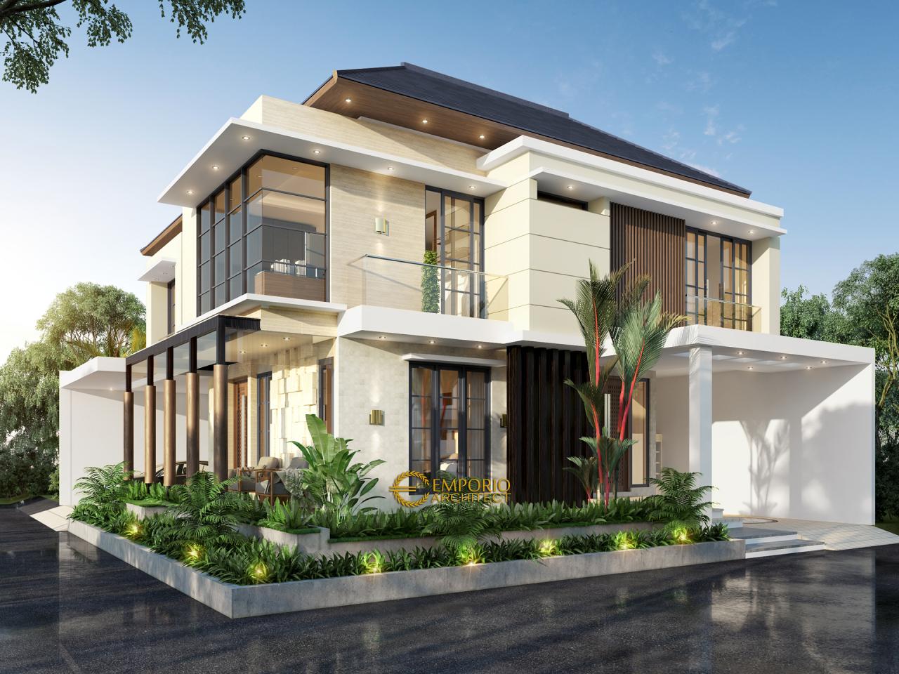 Desain Tampak Samping Rumah Hook Modern 2 Lantai Ibu Maria di Jakarta Timur 2