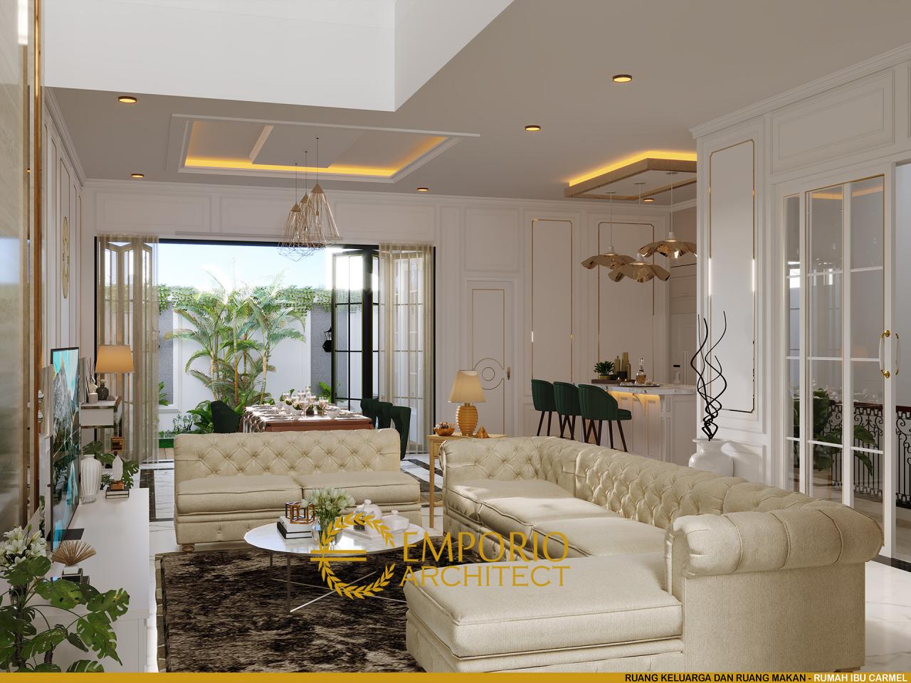 Desain Ruang Keluarga dan Ruang Makan Rumah Classic 3.5 Lantai Ibu Carmel di Jakarta Utara 5