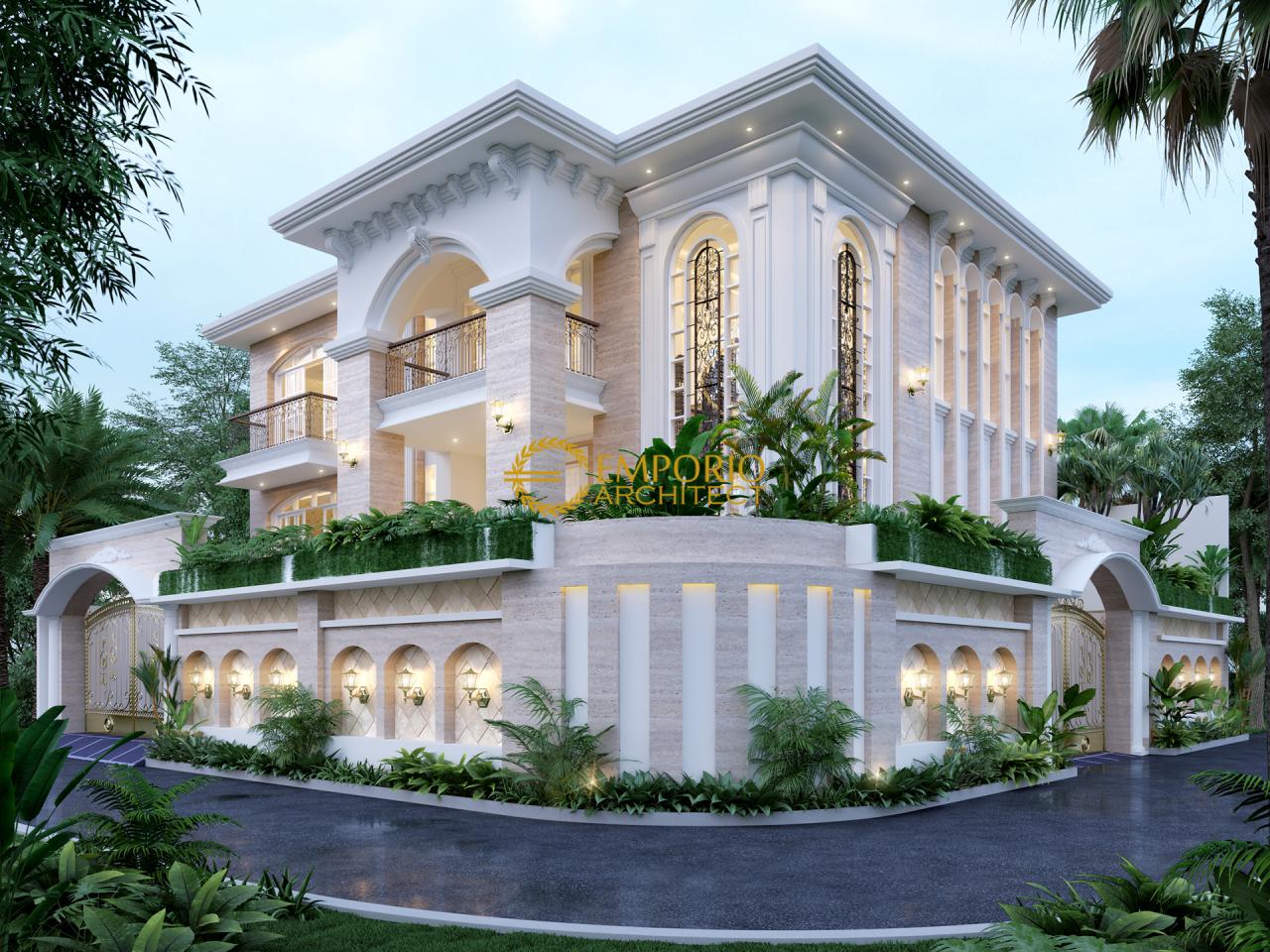 Desain rumah mediteran 2 lantai milik Bapak William di Jakarta Utara