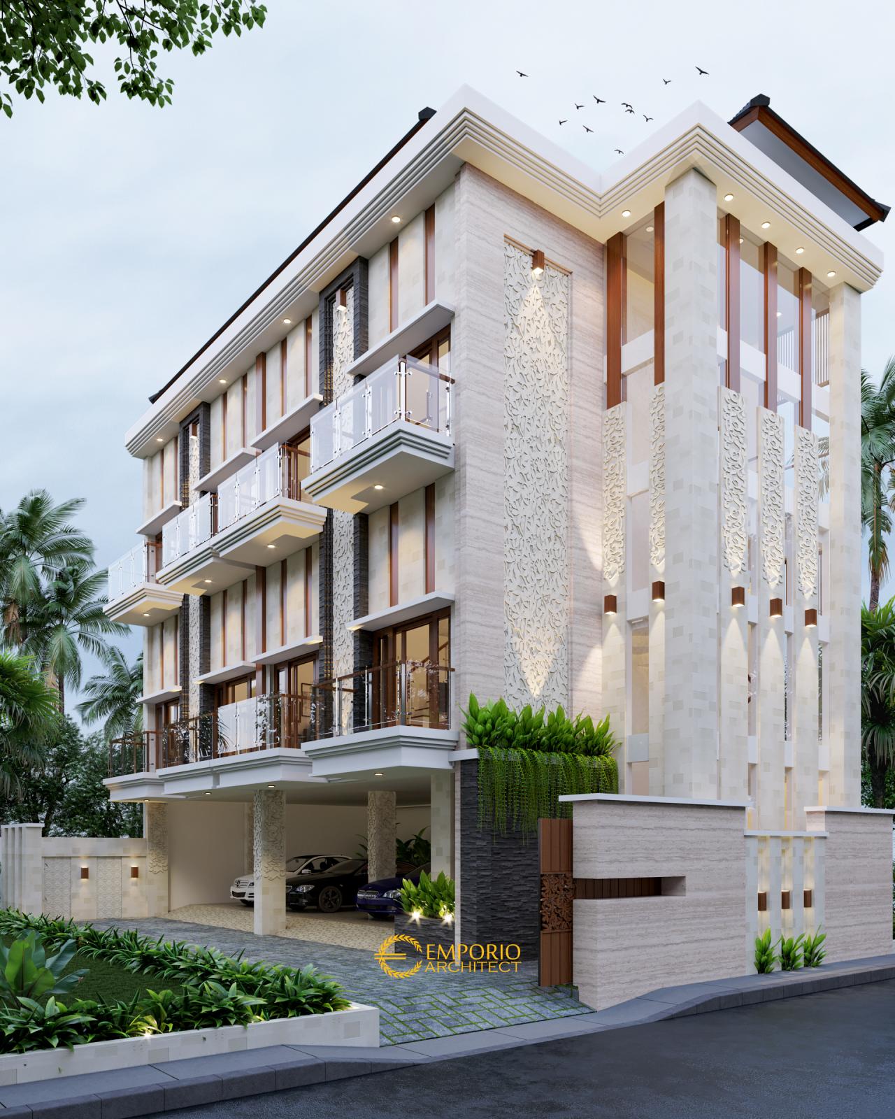 Desain Tampak Depan Kost Villa Bali 3 Lantai Bapak Tedy di Jimbaran, Badung, Bali 1