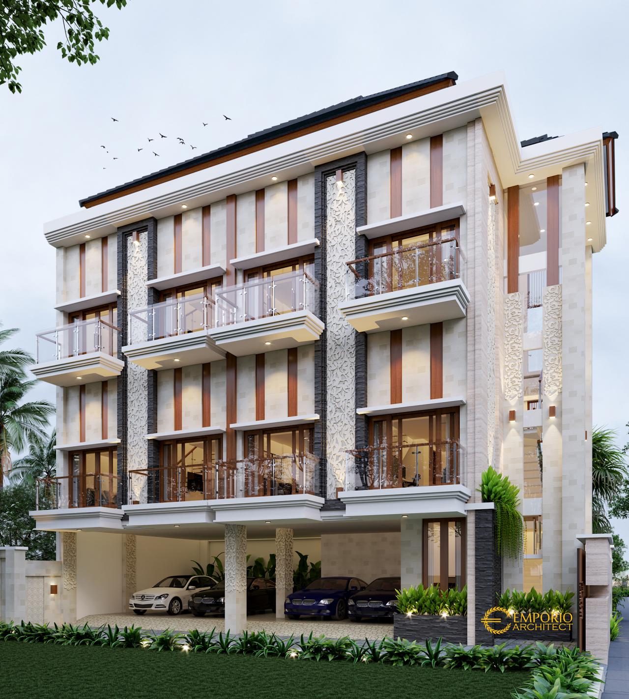 Desain Tampak Belakang Kost Villa Bali 3 Lantai Bapak Tedy di Jimbaran, Badung, Bali 2